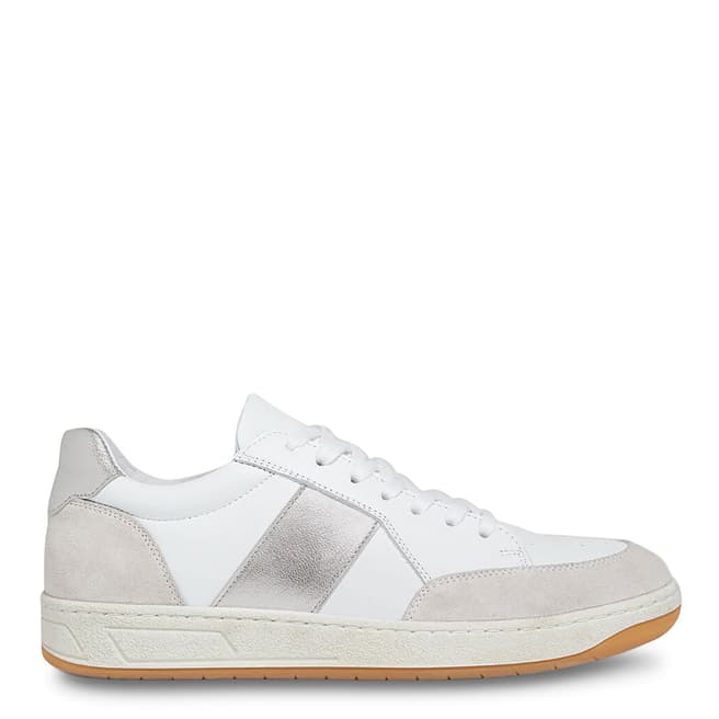 WHISTLES Silver Kew Leather Trainers