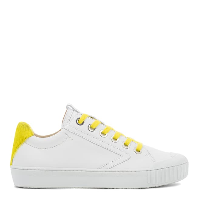 Patriotic White/Yellow Delta Tennis Horsy Sneakers