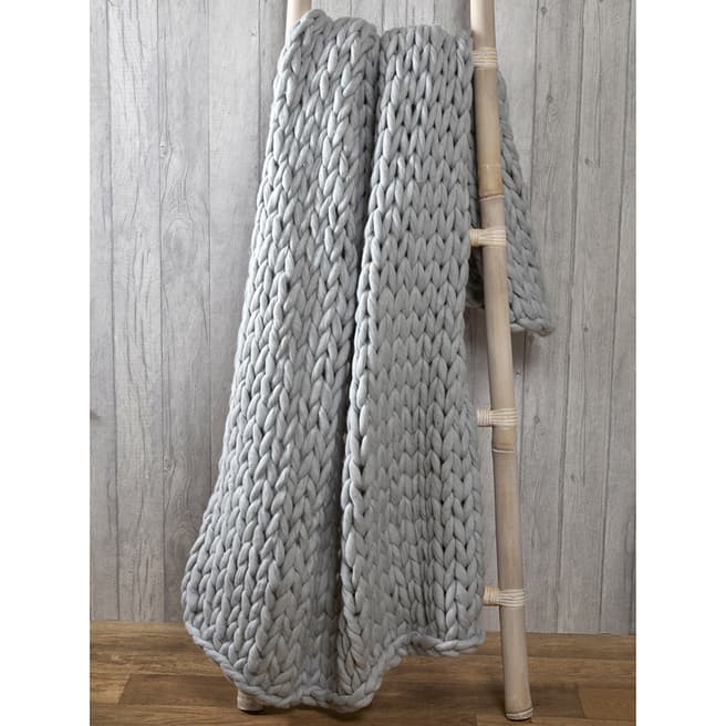 Rapport Cable Knit 120x150cm Throw, Grey