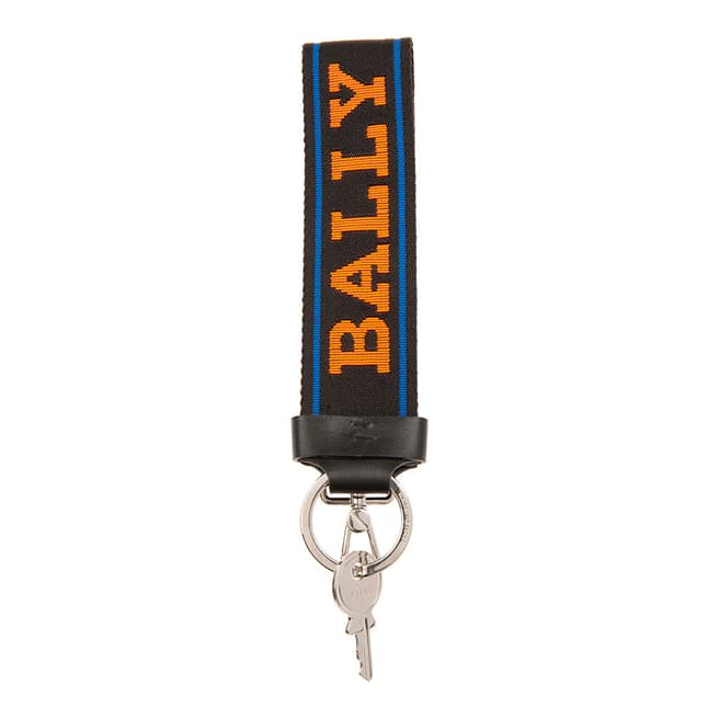 BALLY Black Orange Small Keyring