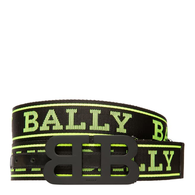 BALLY Black Yellow Iconic Reversible Belt