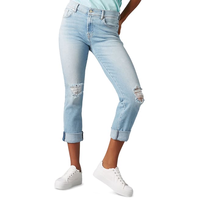 7 For All Mankind Blue Relaxed Skinny Jeans
