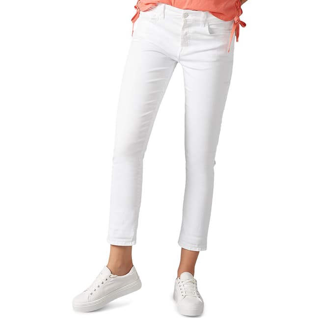 7 For All Mankind White Kimmie Straight Stretch Jeans
