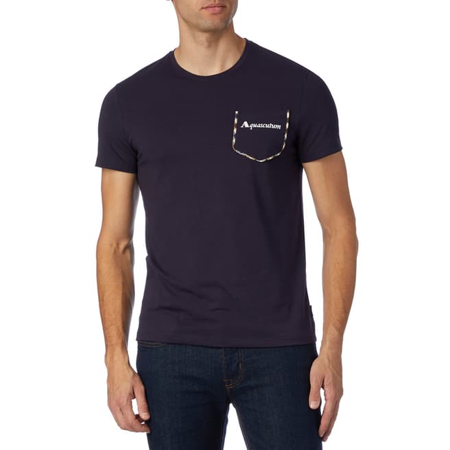 Aquascutum Navy Patch T-Shirt
