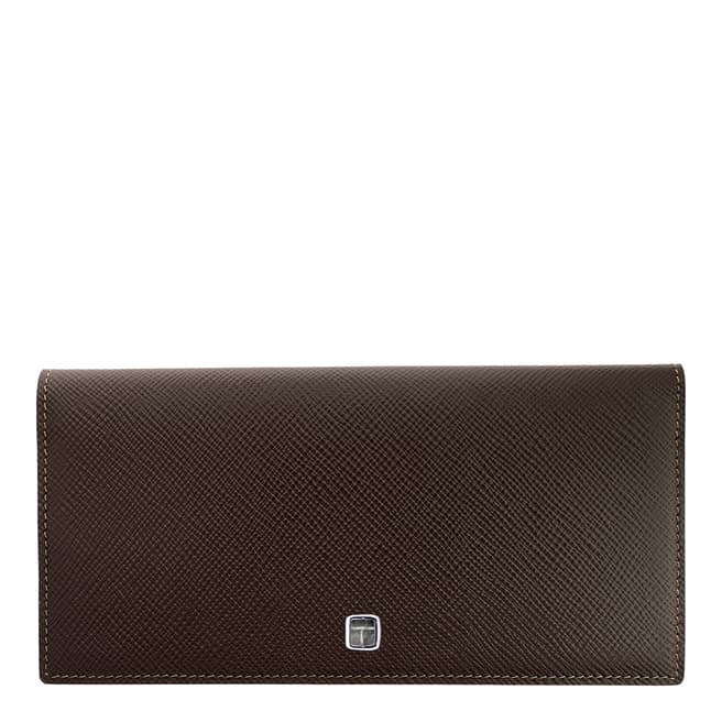 Tateossian Brown Leather Long Wallet