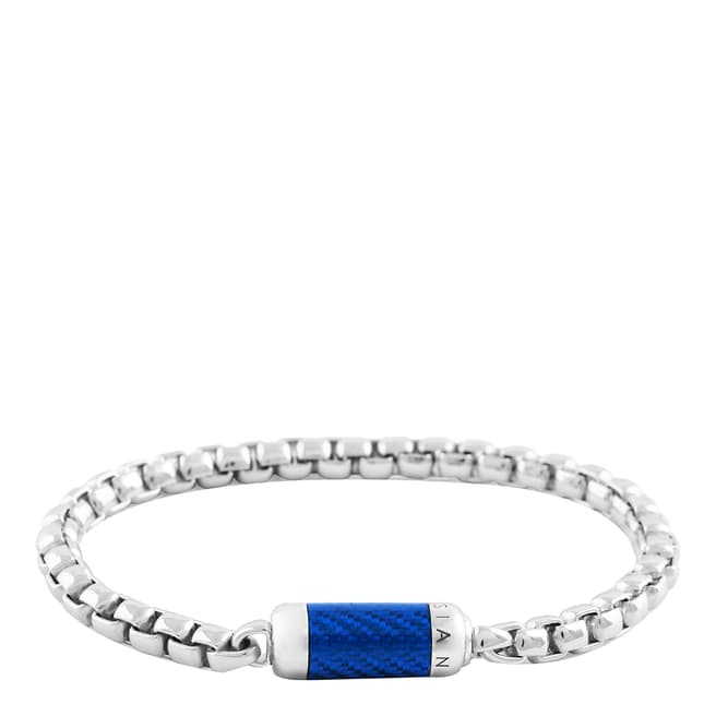 Tateossian Silver Blue Monte Carlon Chain Bracelet