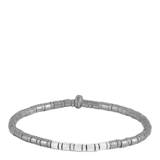 Tateossian Silver Bamboo Disc Bracelet