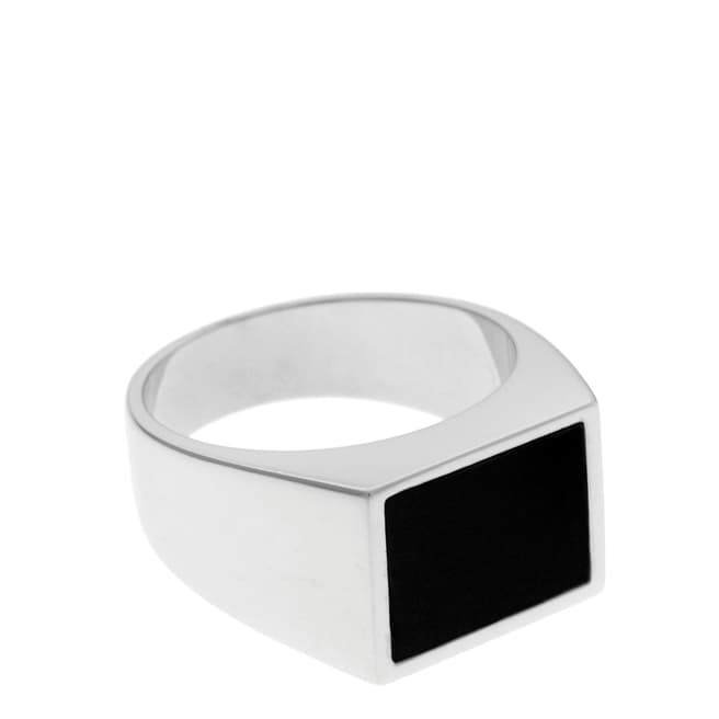Tateossian Silver Agate Extra Large Signet Ring