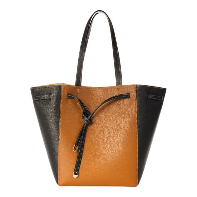 Markese Black/Cognac Leather Shoulder Bag