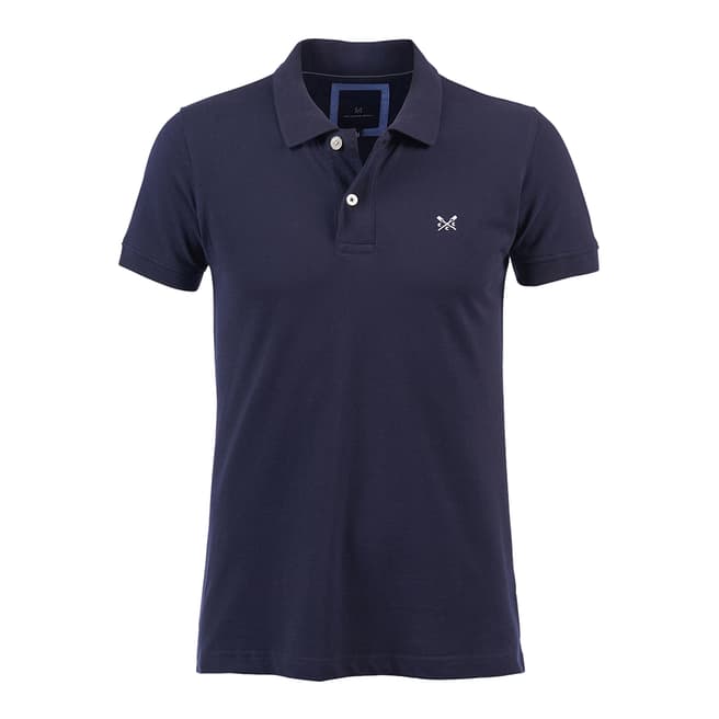 Crew Clothing Navy Slim Fit Pique Polo