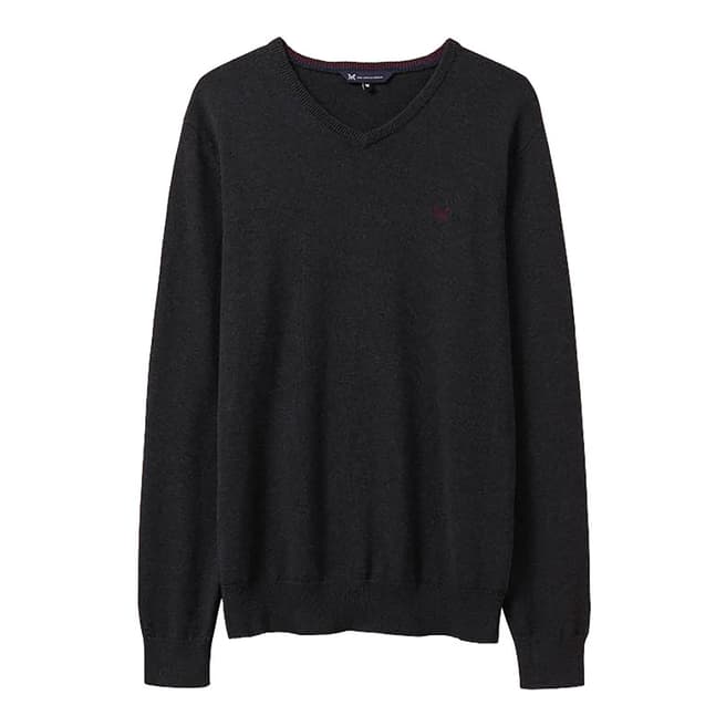 Crew Clothing Charcoal Foxley V Neck Jumper