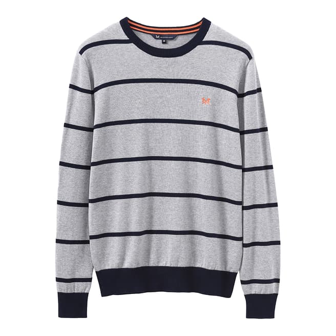 Crew Clothing Grey Striped Cotton Top 
