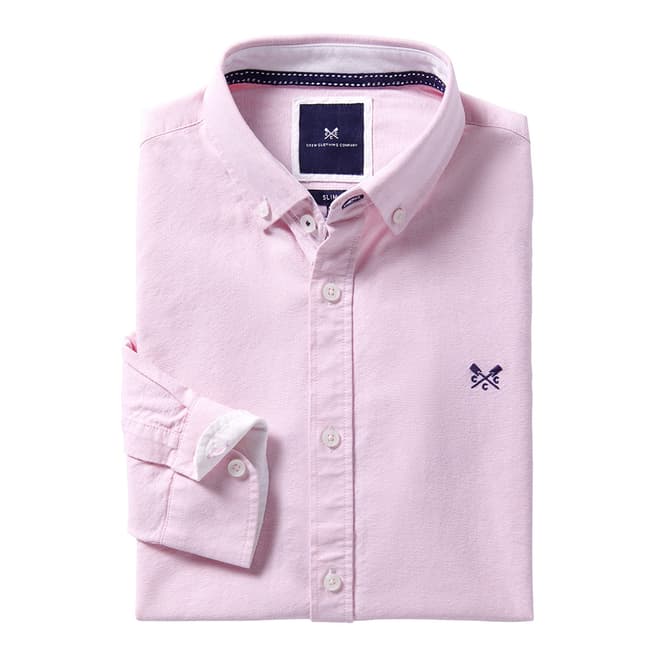 Crew Clothing Pink Oxford Slim Fit Cotton Shirt