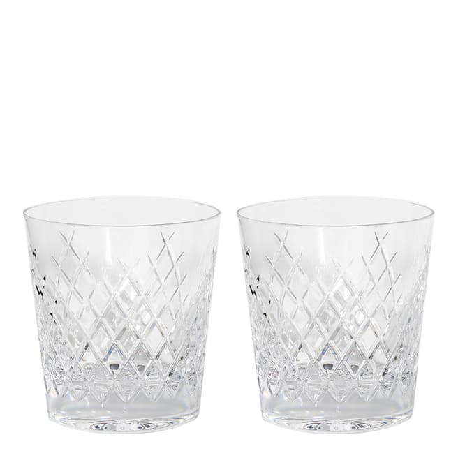 Soho Home Set of 2 Barwell Cut Crystal Rocks Glasses in Gift Box