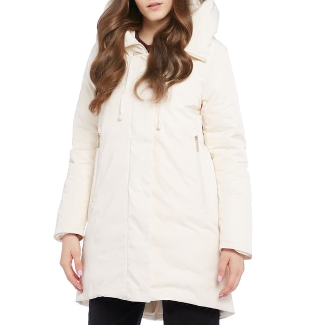 STEFANEL Cream Hooded Coat