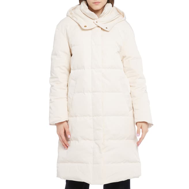 STEFANEL Cream Hooded Coat