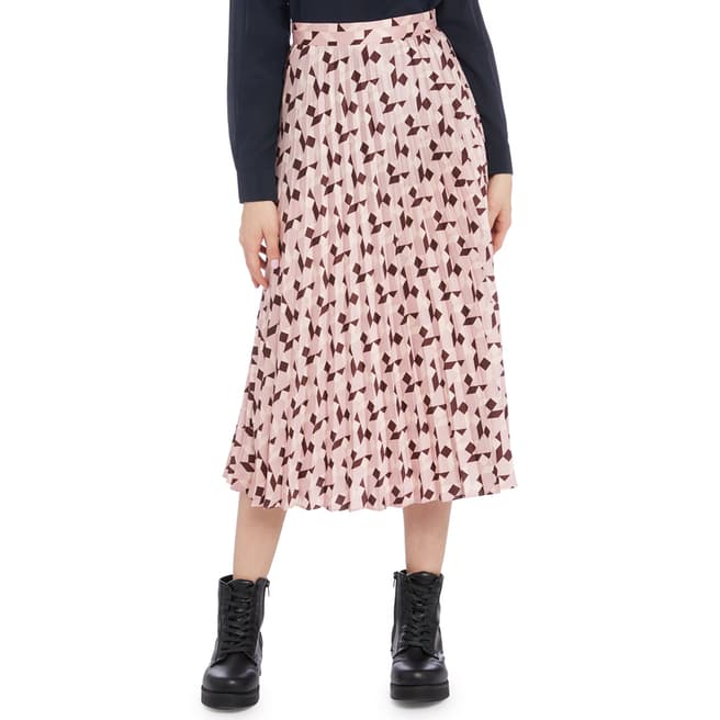 STEFANEL Pink Patterned Midi Skirt