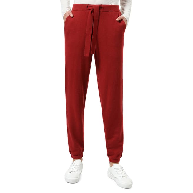 STEFANEL Red Cuffed Cashmere Joggers
