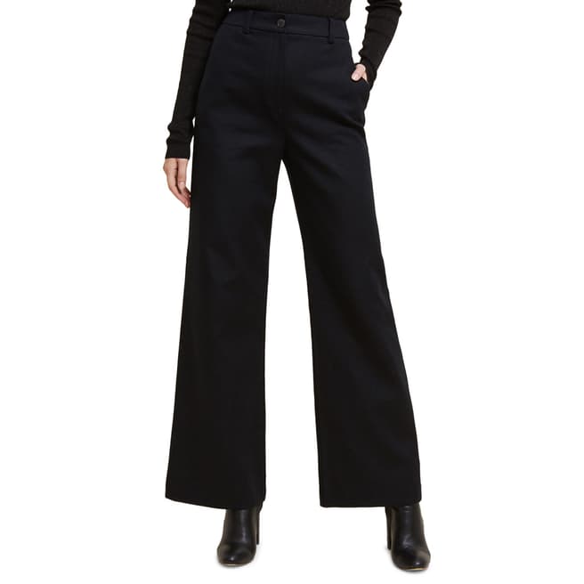 STEFANEL Black High Rise Stretch Trousers 