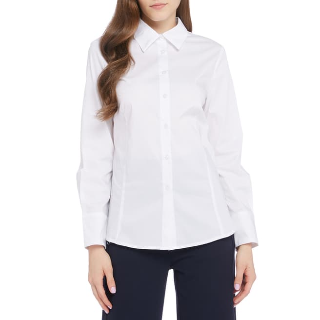 STEFANEL White Cotton Blend Shirt
