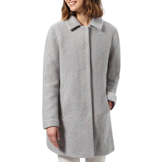 STEFANEL Pale Grey Wool Blend Coat