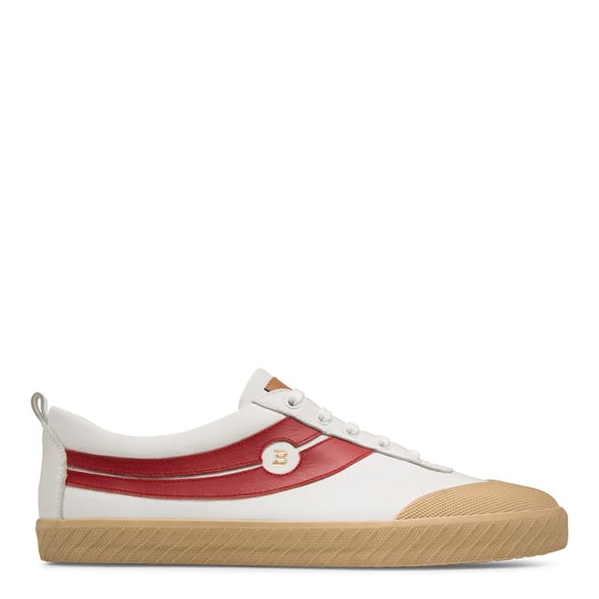 BALLY White Smake Suede Leather Sneakers