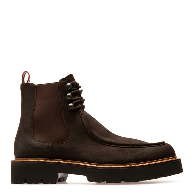 BALLY Brown Suede Lyons ankle boots