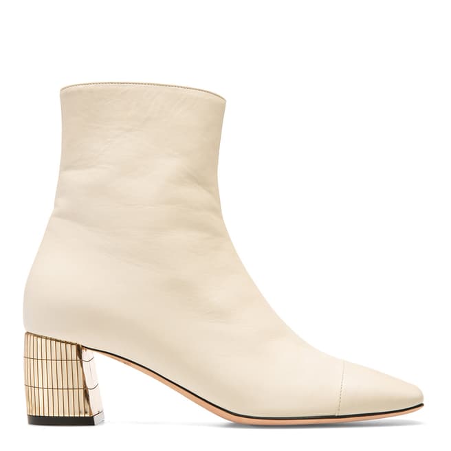 BALLY Cream Emme Leather Ankle Boots