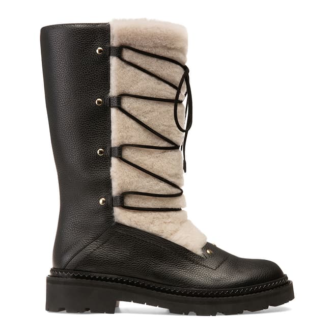 BALLY Black Gaelle Fur Long Snow Boots