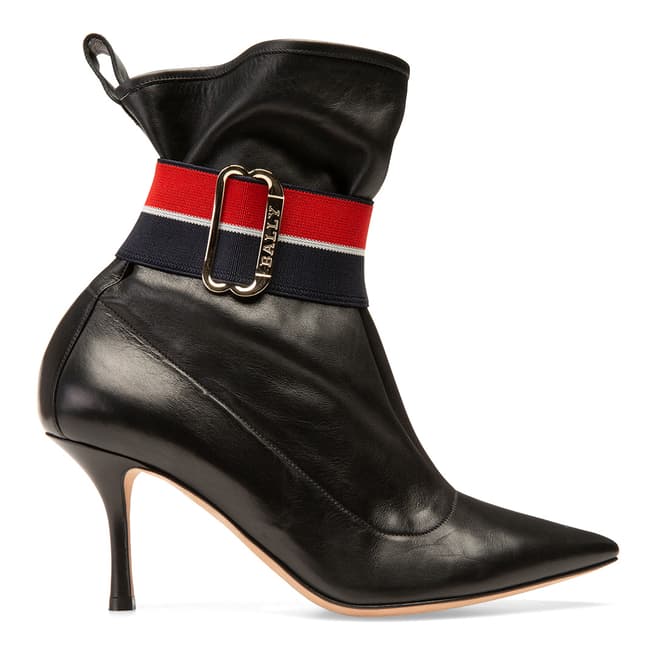 BALLY Black Betsy Leather Heeled Bootie