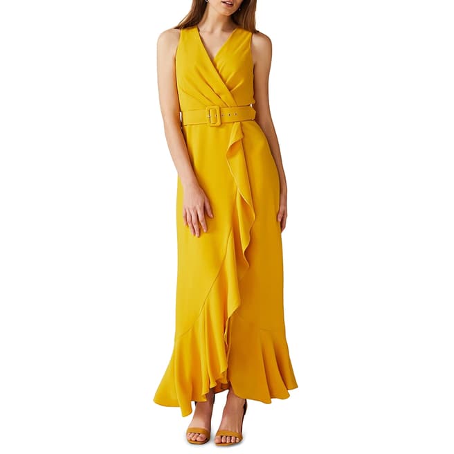 Phase Eight Yellow Lara Belted Maxi Dress
