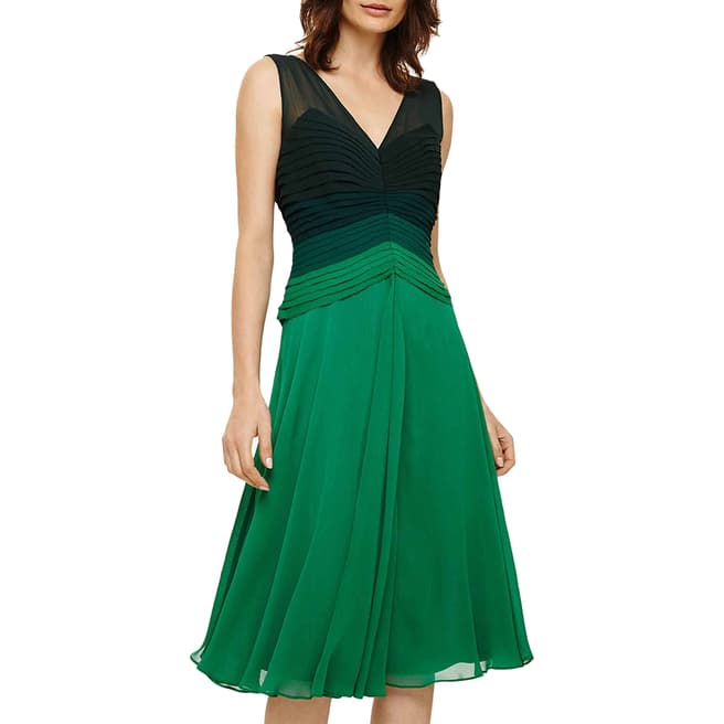 Phase Eight Green Elfita Layered Dress 