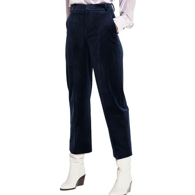 Vince Navy Straight Cropped Trousers