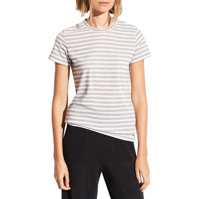 Vince Grey Stripe Essential Pima Cotton T-Shirt