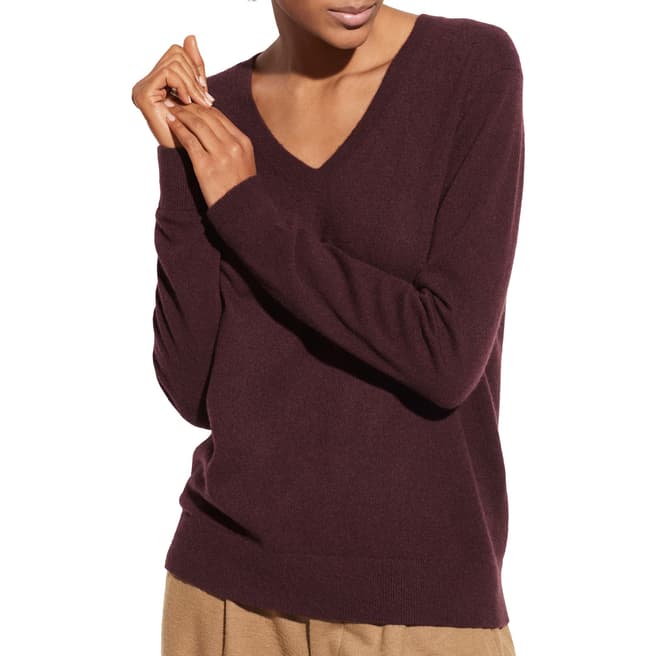 Vince Deep Red Relaxed Cashmere Jumper