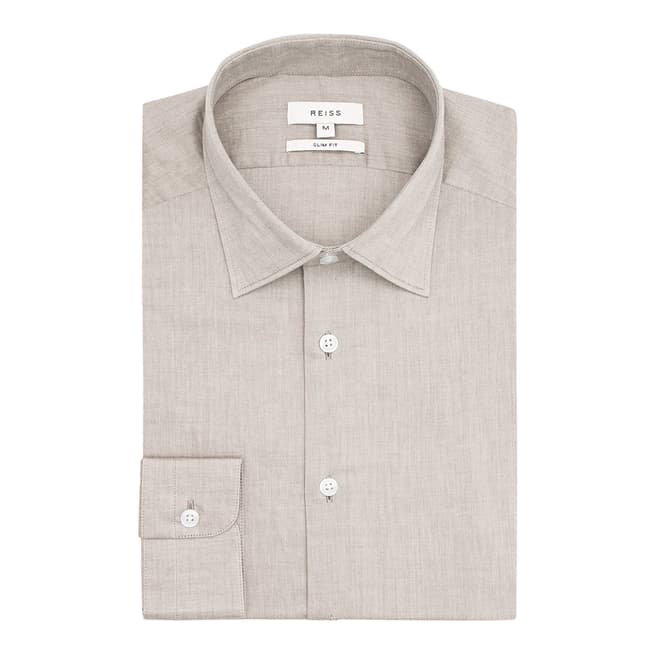 Reiss Taupe Pinpoint Zay Shirt