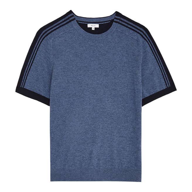 Reiss Blue Goldmann Wool Blend T-Shirt