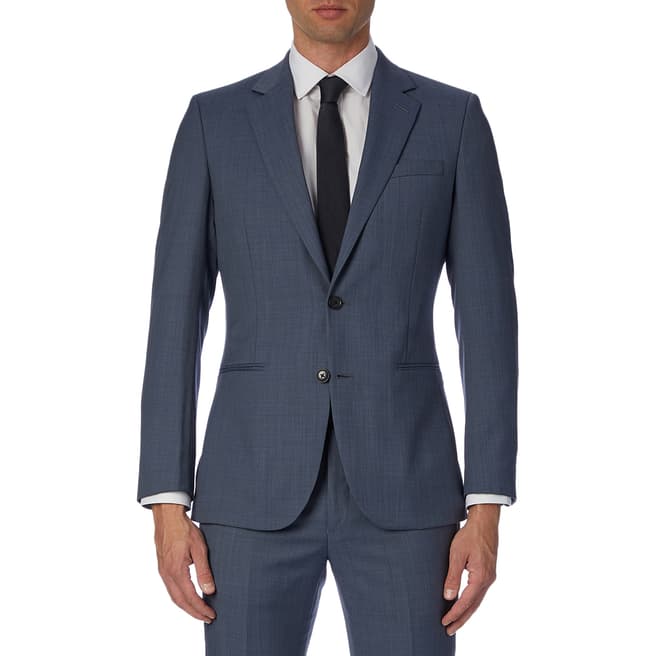 Reiss Blue Friuli Wool Blend Suit Jacket