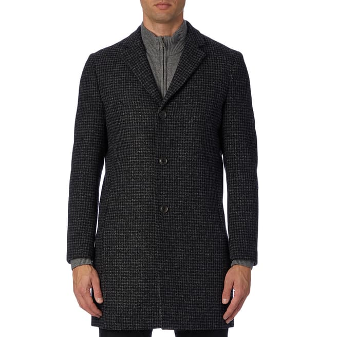 Reiss Charcoal Brando Wool Blend Coat