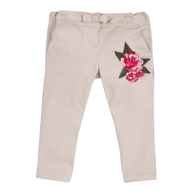Chicco Light Grey Rose Applique Trousers