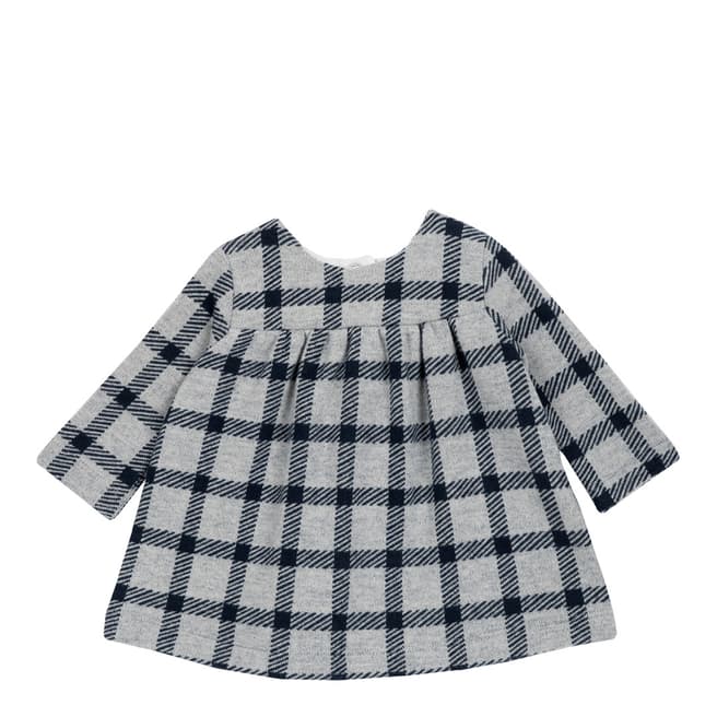 Chicco White/Blue Checked Dress