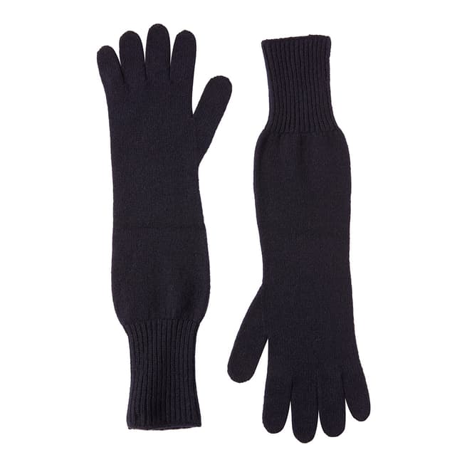 STEFANEL Blue Long Rib Gloves