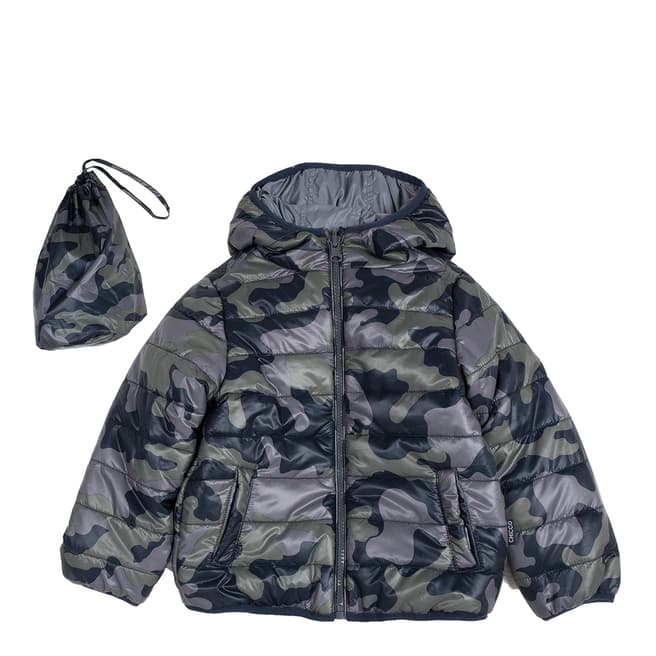 Chicco Grey Printed Reversable Padded Jacket