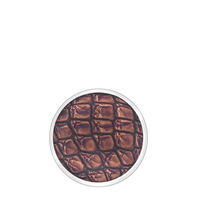 Emozioni 25mm Faux Crocodile Dark Brown Coin
