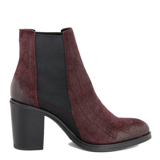 LAB78 Brown Suede Heeled Ankle Boot