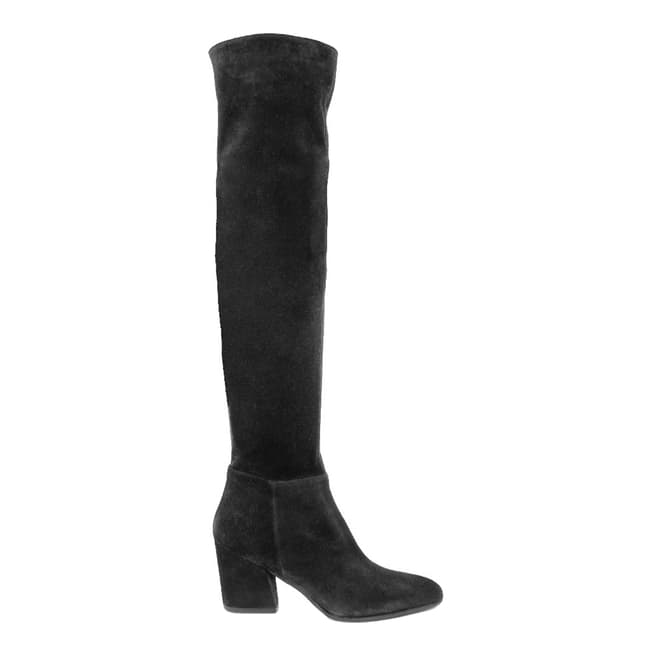 Cold-Out Black Suede Crosta Heeled Boot