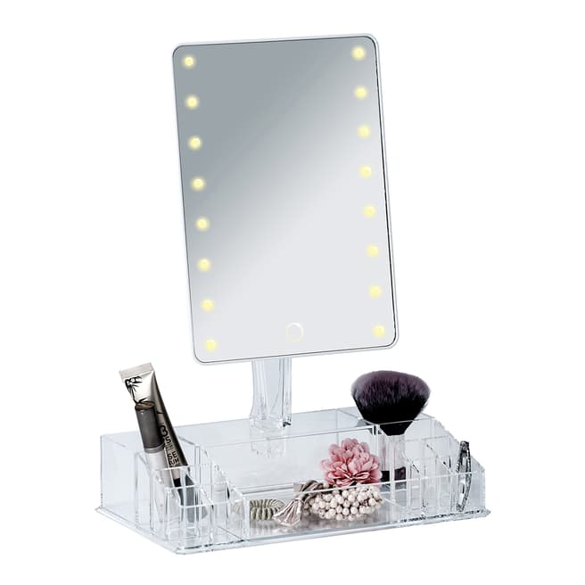 Wenko Farnese LED Standing Cosmetic Mirror with Organizer