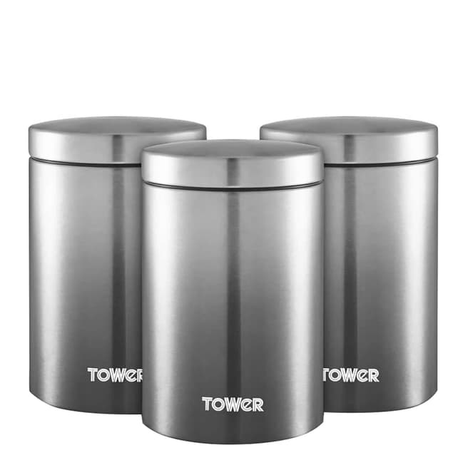 Tower Set of 3 Grey Infinity Ombre Canisters