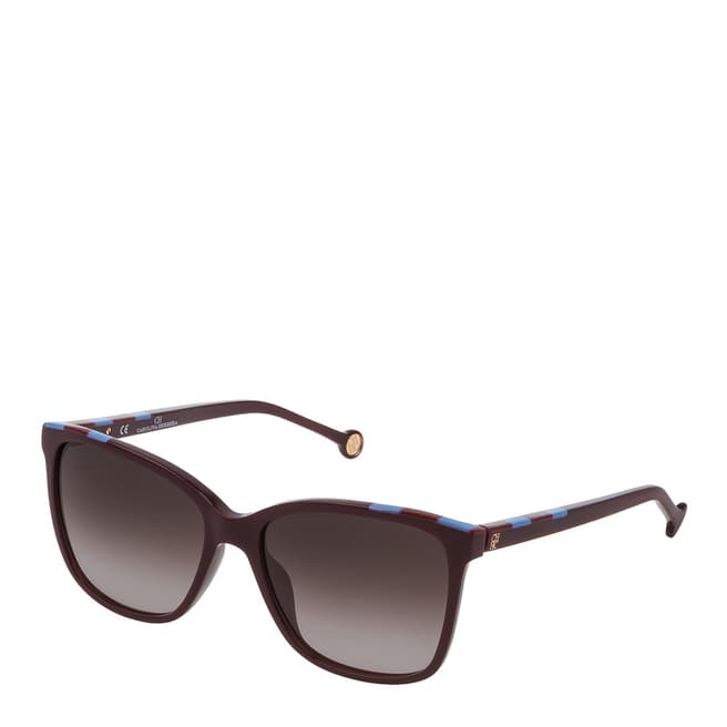 Carolina Herrera Shiny Plum Square Sunglasses