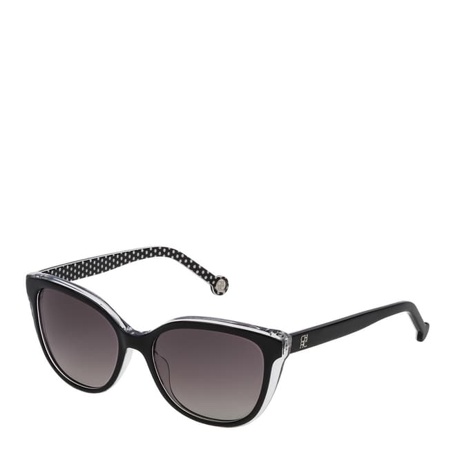 Carolina Herrera Black Crystal Round Sunglasses